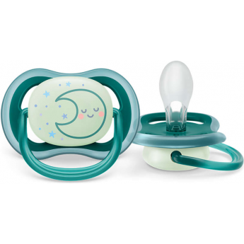 Пустышка светящаяся PHILIPS AVENT ULTRA AIR NIGHT SCF377/02 с футляром для хранения и стерилизации 6-18месяцев