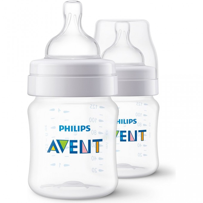 Бутылочка PHILIPS AVENT ANTI-COLIC 125мл с 0 месяцев 2шт SCF810/27