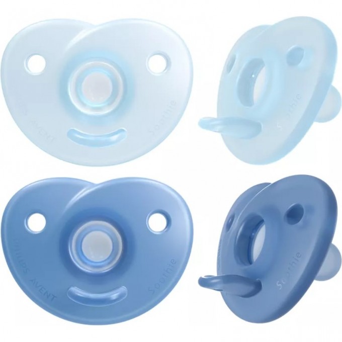 Пустышка PHILIPS AVENT SOOTHIE 0-6 мес 2 шт голубая SCF099/21